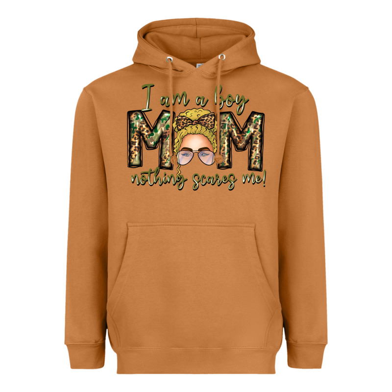 Iam Boy Mom Nothing Scares Me Heavyweight Hoodie by CowhideDigitalArt | Teevron