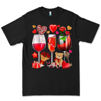 Black valentines day wine glasses Premium Tee - NancyCooperArtShop