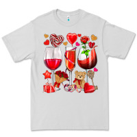 Dove Grey valentines day wine glasses Premium Tee - NancyCooperArtShop