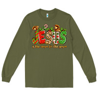 Army Green jesus is the reason for the season Long Sleeve Tee - texasbilliewilder