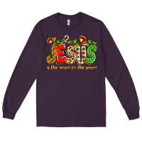 Plum jesus is the reason for the season Long Sleeve Tee - texasbilliewilder