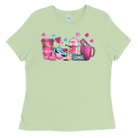 Matcha lash hustler with eyelashes coffee cups Ladies Tee - NancyCooperArtShop