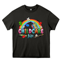 Asphalt childcare life Heavy Core Tee - MaliasSmallBusiness