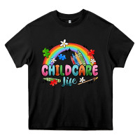 Black childcare life Heavy Core Tee - MaliasSmallBusiness