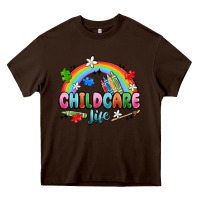 Chocolate Brown childcare life Heavy Core Tee - MaliasSmallBusiness