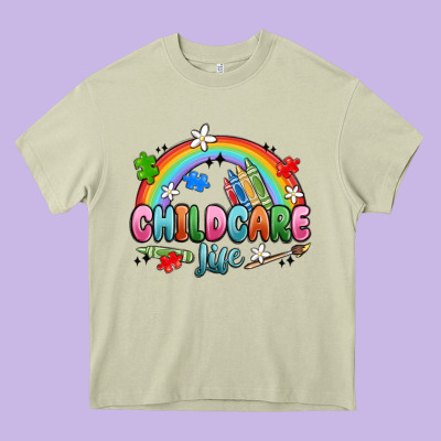Childcare Life Heavy Core Tee Designed By Maliassmallbusiness