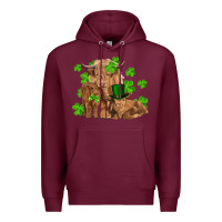 Burgundy st patrick's day cow family Premium Hoodie - RanaPortraitStore