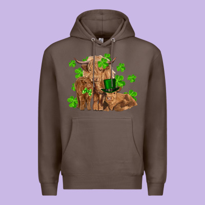 St Patrick's Day Cow Family Premium Hoodie Designed By Ranaportraitstore