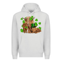Dove Grey st patrick's day cow family Premium Hoodie - RanaPortraitStore