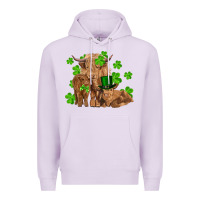 Lilac st patrick's day cow family Premium Hoodie - RanaPortraitStore