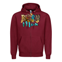 Burgundy Barn mom Mother's Day Zipper Hoodie - FaDigitalArtStudio