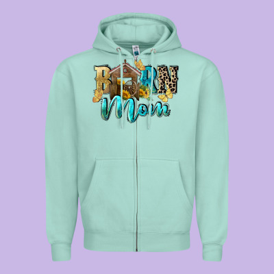 Barn Mom Mother's Day Zipper Hoodie Designed By Fadigitalartstudio