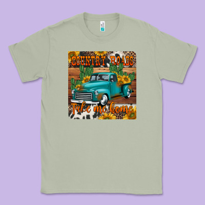 Country Roads Take Me Home Truck Coaster Classic Tee Designed By Jasminsmagicworld