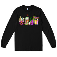Black Halloween coffee cups Long Sleeve Tee - NancyCooperArtShop