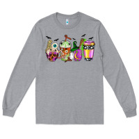 Heather Grey Halloween coffee cups Long Sleeve Tee - NancyCooperArtShop