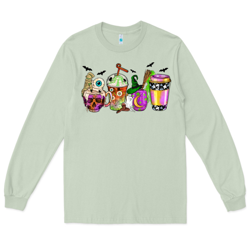 Halloween Coffee Cups Long Sleeve Tee by NancyCooperArtShop | Teevron