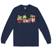 Navy Halloween coffee cups Long Sleeve Tee - NancyCooperArtShop