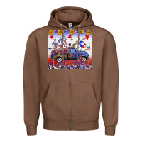 Chestnut Fourth Of July Truck American Flag Zipper Hoodie - FaDigitalArtStudio