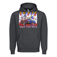 Smoke Fourth Of July Truck American Flag Zipper Hoodie - FaDigitalArtStudio