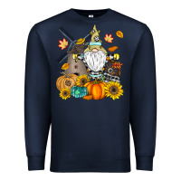 Navy Happy Fall Premium Sweatshirt - CowhideDigitalArt