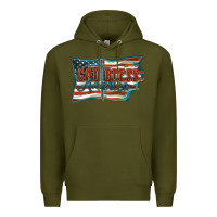 Army Green God Bless America Premium Hoodie - FaDigitalArtStudio