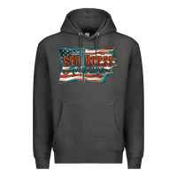 Charcoal Heather God Bless America Premium Hoodie - FaDigitalArtStudio