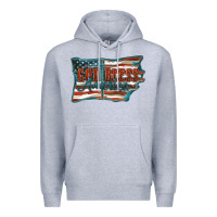 Heather Grey God Bless America Premium Hoodie - FaDigitalArtStudio