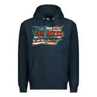 Navy God Bless America Premium Hoodie - FaDigitalArtStudio