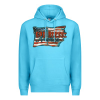 Ocean Blue God Bless America Premium Hoodie - FaDigitalArtStudio