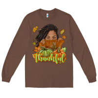 Chestnut Thankful Fall with black girl Long Sleeve Tee - NancyCooperArtShop