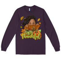 Thankful Fall With Black Girl Long Sleeve Tee | Teevron