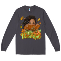 Smoke Thankful Fall with black girl Long Sleeve Tee - NancyCooperArtShop