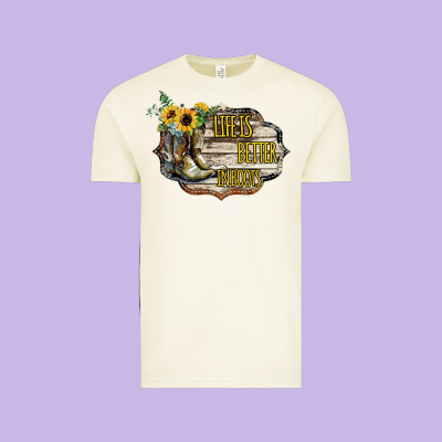 Life Is Better In Boots Vintage Tee Designed By Bettercallsaul
