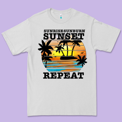 Sunrise Sunburn Sunset Repeat Premium Tee Designed By Jahusdesignshop