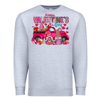 Heather Grey Happy Valentines Day Premium Sweatshirt - CowhideDigitalArt