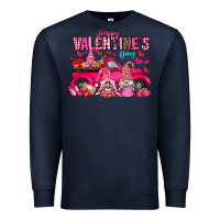 Navy Happy Valentines Day Premium Sweatshirt - CowhideDigitalArt