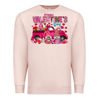 Pale Pink Happy Valentines Day Premium Sweatshirt - CowhideDigitalArt