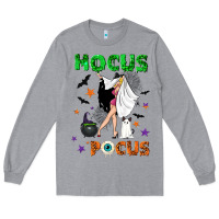 Heather Grey Happy Halloween Long Sleeve Tee - NancyCooperArtShop