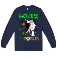 Navy Happy Halloween Long Sleeve Tee - NancyCooperArtShop