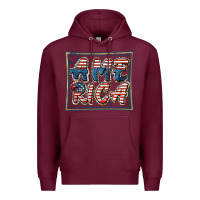 Burgundy America Premium Hoodie - FaDigitalArtStudio