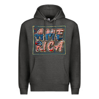 Charcoal Heather America Premium Hoodie - FaDigitalArtStudio