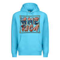 Ocean Blue America Premium Hoodie - FaDigitalArtStudio