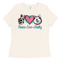 Bone Peace Love Husky Ladies Tee - Jasminsmagicworld