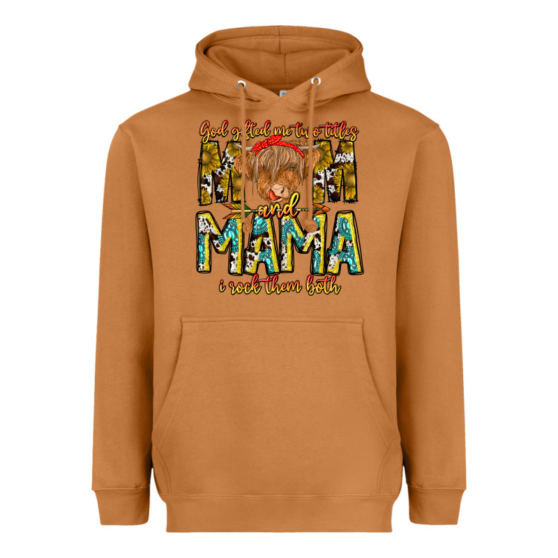God Gifted Me Two Titles And Mama I Rock Them Both Heavyweight Hoodie by CowhideDigitalArt | Teevron