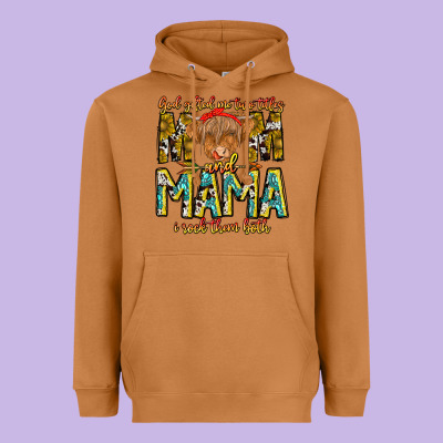 God Gifted Me Two Titles And Mama I Rock Them Both Heavyweight Hoodie Designed By Cowhidedigitalart