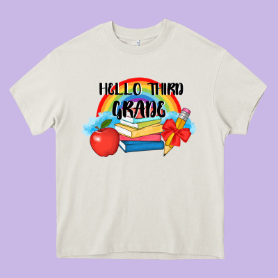 Back To School Hello Third Grade 3200x2400 Heavy Core Tee Designed By Adodesignshop