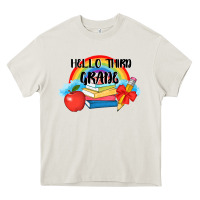 Cream back to school hello third grade 3200x2400 Heavy Core Tee - AdoDesignShop