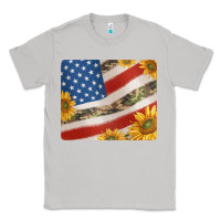 Moon Dust american flag sunflowers and canouflage print veteran mousepad Classic Tee - Jasminsmagicworld