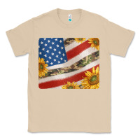 Mushroom american flag sunflowers and canouflage print veteran mousepad Classic Tee - Jasminsmagicworld