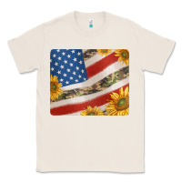 Natural american flag sunflowers and canouflage print veteran mousepad Classic Tee - Jasminsmagicworld